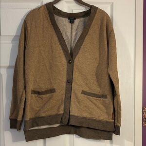 Roots Brown and Tan Cardigan Sweater